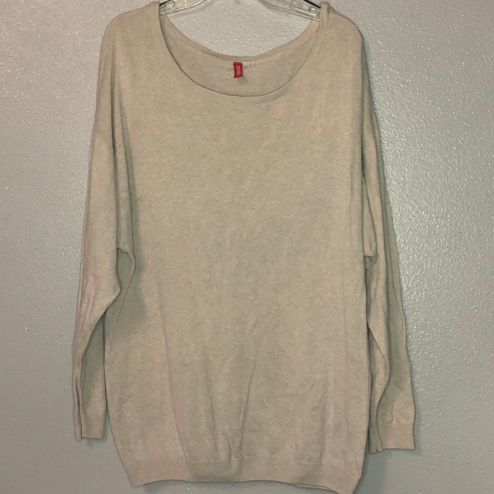 beige long sleeve oversized shirt